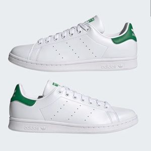 Stan smith adidas original white and green shoes